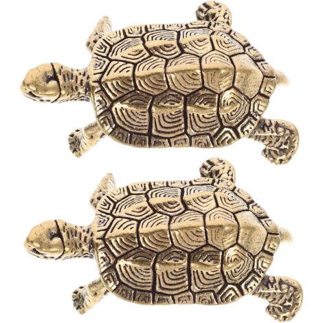 de 2 statuettes de tortues en laiton massif vieilli (1/5)