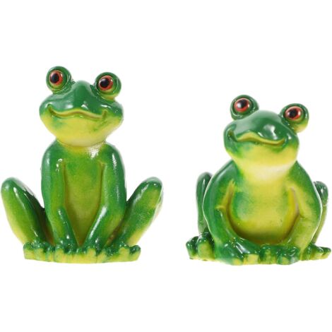 de 2 statuettes de grenouilles en r sine mini figurines d (1/5)