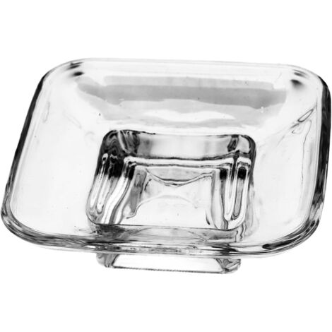 savon en verre transparent pour salle de bain plateau carr (1/5)