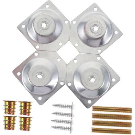 de fixation d angle en m tal argent pour pieds de meubles (1/5)