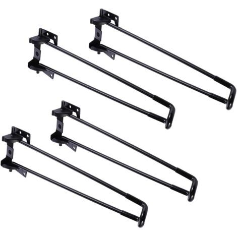 de 4 pieds de table pliables en m tal noir en fer pour (1/5)