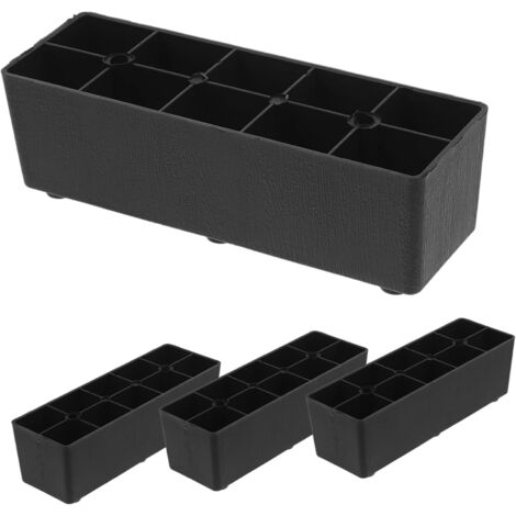 de 4 rehausseurs de meubles en plastique noir pieds de (1/5)