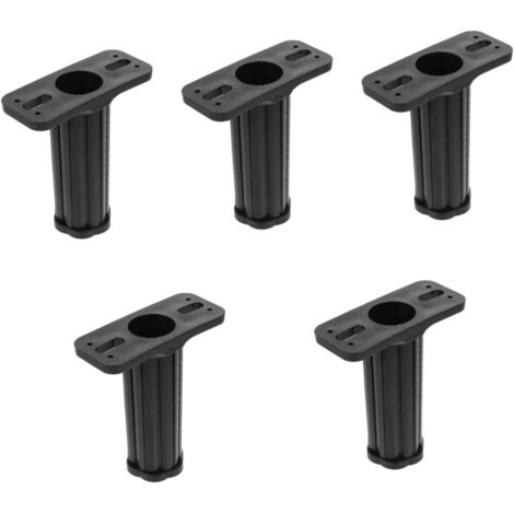 de 5 pieds de meubles r glables en plastique robuste noir (1/5)