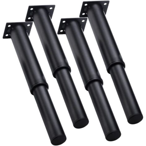 de 4 pieds de meubles noirs r glables en hauteur pour lit (1/5)