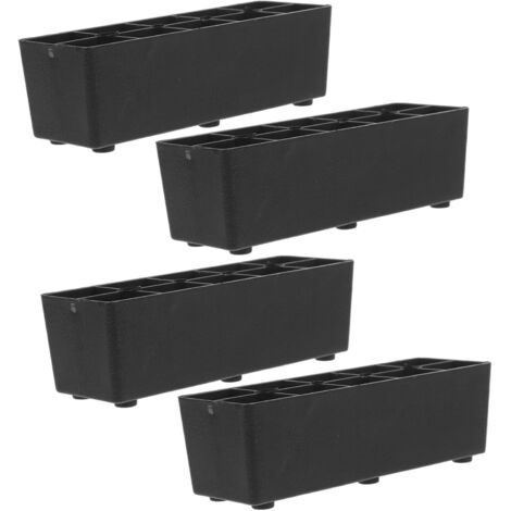 de 4 rehausseurs de lit en plastique noir pour meubles et (1/5)