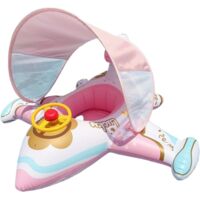 Flotteur Avion Gonflable - Jouet de Piscine Bateau Avion avec Store Anti -