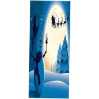 Sticker De Noël Mural Imperméable Sticker Pour Porte Décoratif Original