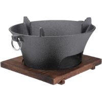 Barbecue de Fonte avec Plateau Réchaud Portable pour Camping et Barbecue