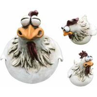 Lot de 3 poules décoratives de jardin - Poules - Statues de jardin - En