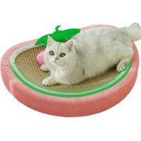 Griffoir Panier pour Chat Griffoire en Sisal Fraise pour Chat