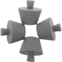 Lot de 4 Bouchons en Silicone Gris Étanches et Flexibles Joints