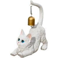 Statue De Chat en Étirement - Statue De Chat Décorative avec