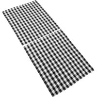 pices Rideaux Courts Carreaux Buffalo Plaid Noir et Blanc