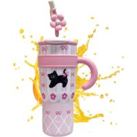 Cup 1200ml Metal Water Bottle with Straw Cute Stainless