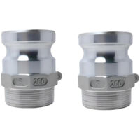 Raccord rapide en aluminium 2 ports Camlock F200 gris