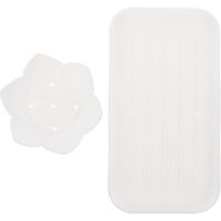 Ensemble porte-savon et porte-savon en silicone blanc pour salle de bain