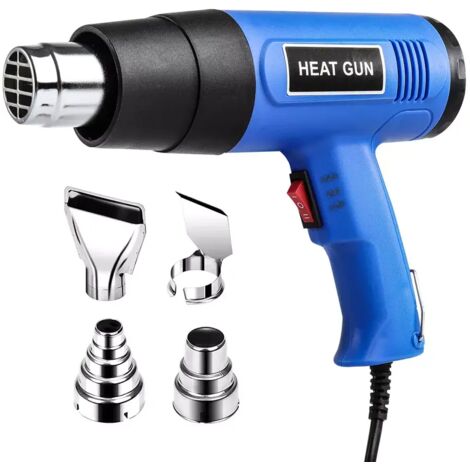 Décapeur thermique 2000W, Pistolet à Air Chaud à chauffage rapide avec 4 accessoires - 600°C 2 niveaux de chaleur (1/5)