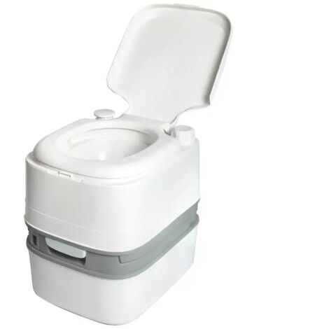 Toilette Portable 24 L,Supporter 150KG,Toilette Seche avec Couvercle,Présentoirs de déchets,Anti-odeur,Nettoyage Pratique,Gris