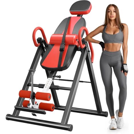 Keepbuying – Table d'inversion avec sécurité triple – Cadre en acier tubulaire – Dossier en mousse à mémoire – Pliable et portable – Pour utilisateurs jusqu'à 300 lbs