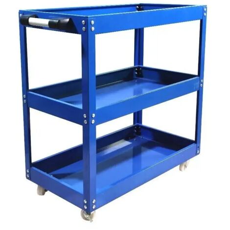 Neche – Chariot d'atelier 3 étages – Acier 1mm – Charge maximale 60 kg – Dimensions 66x35x65 cm – Rouleaux en caoutchouc pour manœuvre facile