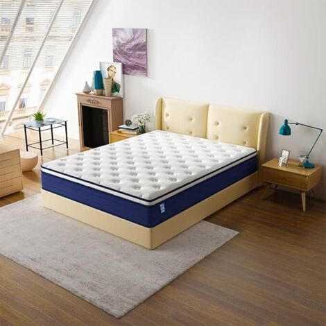 Stanew – Matelas à ressorts ensachés 140x190 cm – 25 cm d'épaisseur – 7 zones de confort – Fermeté modérée – Hypoallergénique et antibactérien