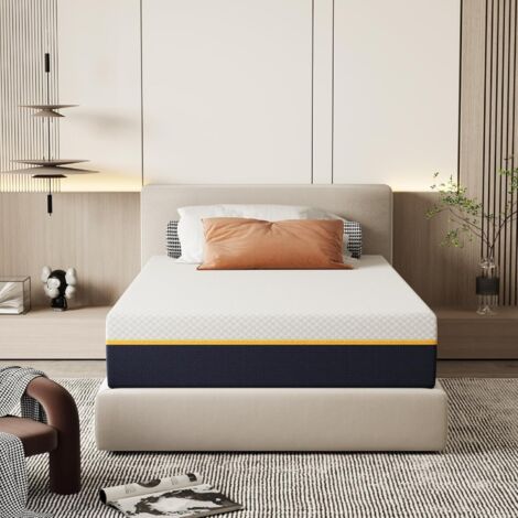Dewinner – Matelas mémoire de forme 90 x 190 cm – Hauteur 21 cm – Fermeté moyenne – Mousse à charbon de bambou – Anti-humidité et hypoallergénique