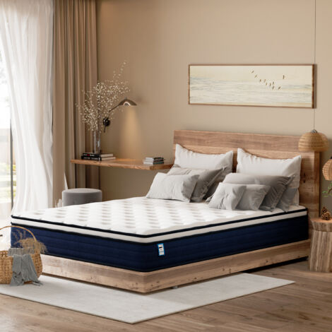 Stanew – Matelas ressorts ensachés 140x200 cm – Épaisseur 25 cm – 7 zones de confort – Antibactérien et respirant – Soutien ergonomique