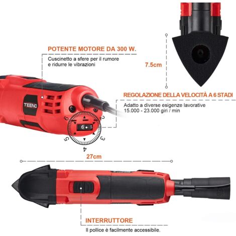 Outil Multifonction Oscillant 20V + batterie 2Ah + Chargeur rapide + 12 accessoires + malette de rangement