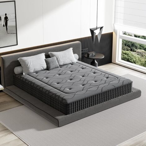 Dewinner – Matelas hybride 140 x 200 cm – Mousse à mémoire de forme 30 cm – Ressorts ensachés – Excellente respirabilité – Absorbant l'humidité