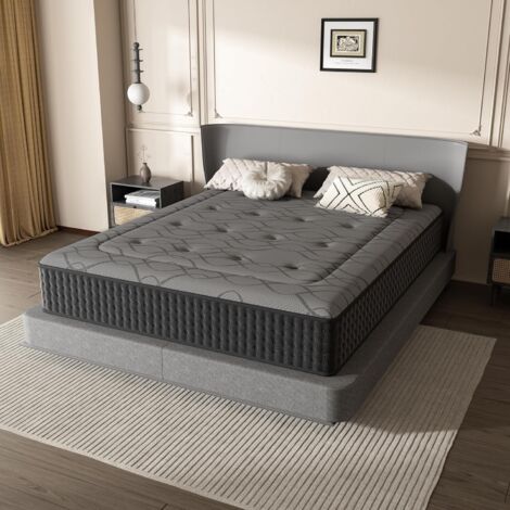 Dewinner – Matelas hybride 90 x 190 cm – Mousse à mémoire de forme 25 cm – 7 zones de soutien ergonomiques – Ultra-silencieux et respirant
