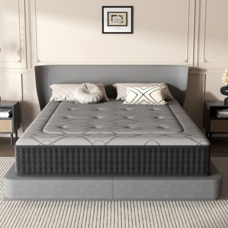Matelas 90 x 200 x 25 cm DEWINNER, Mousse à Mémoire de Forme Epaisseur 25 cm, Rembourrage très doux, Ressorts individuels, Absorbant l'humidité, Respirant, Hypoallergénique et antibactérien