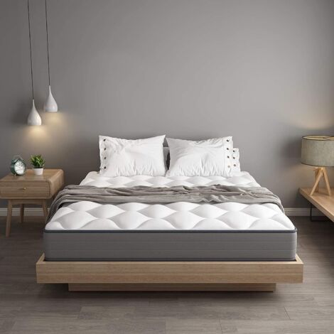 DEWINNER Matelas 140x200cm, Matelas à ressorts 20cm Epaisseur, Ressorts ensachés, Mousse mémoire