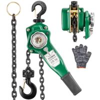 Stanew – Palan à levier manuel 0,75t – Hauteur de levage 1,4m – Chaîne G80 en acier au carbone – Crochet orientable 360° – Frein à double cliquet