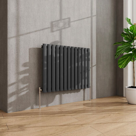 AVER-GROWTH Anthracite Radiator Horizontal Oval Column Single Panel Rad 600x767mm (1/5)