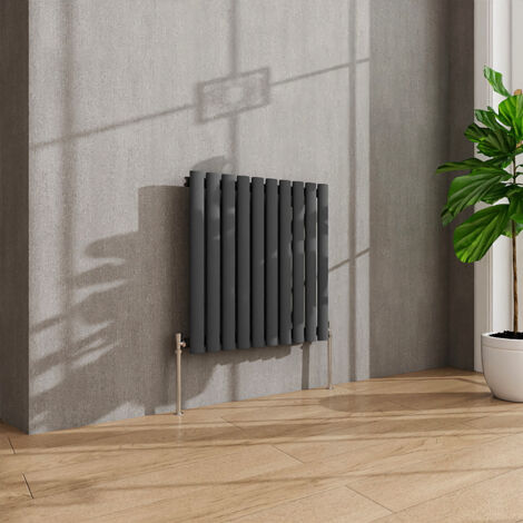 AVER-GROWTH Anthracite Radiator Horizontal Oval Column Single Panel Rad 600x590mm (1/5)