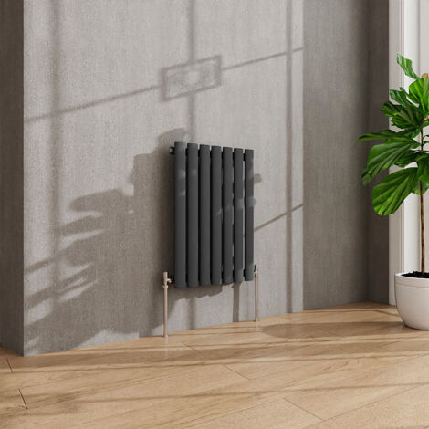 AVER-GROWTH Anthracite Radiator Horizontal Oval Column Single Panel Rad 600x413mm (1/5)