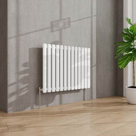AVER-GROWTH White Radiator Horizontal Oval Column Single Panel Rad 600x767mm (1/5)
