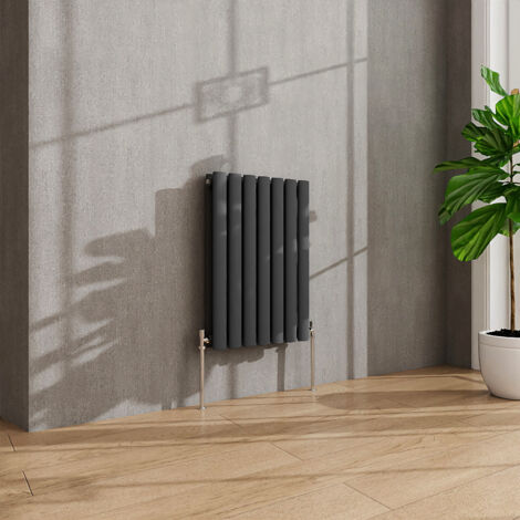 AVER-GROWTH Anthracite Radiator Horizontal Oval Column Double Panel Rad 600x413mm (1/5)