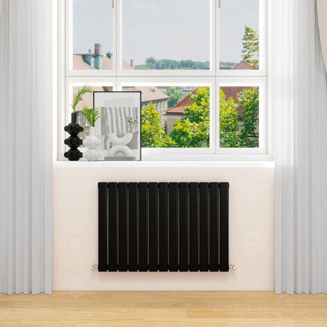 AVER-GROWTH Black Radiator Horizontal Flat Panel Single Panel Rad 600x884mm (1/5)