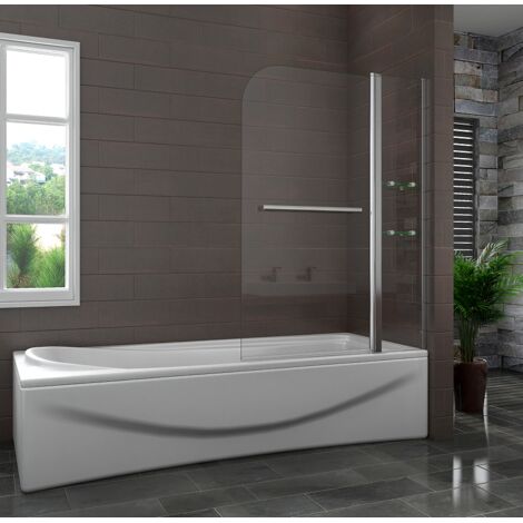 1000x1500mm Height Bath Shower Screen Bathroom Curved Pivot Chrome Reversible Frameless Easyclean Glass Panel With Towel Rail And Shelves
