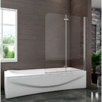 900x1400mm Pivot Hinge Bath Shower Screen Over Bath 2 Fold Folding Easyclean Glass Panel