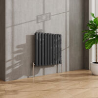 AVER-GROWTH Anthracite Radiator Horizontal Oval Column Single Panel Rad 600x590mm