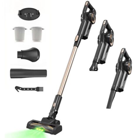 Aspirateur Balai Sans Fil, 35000PA/40min Autonomie, Filtration Haute Efficacité, Brosse Anti-Enchevêtrement avec Lumière LED Verte