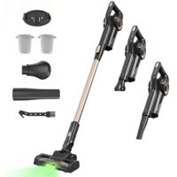 Aspirateur Balai Sans Fil, 35000PA/40min Autonomie, Filtration Haute Efficacité, Brosse Anti-Enchevêtrement avec Lumière LED Verte
