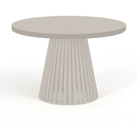 Table à manger ronde extensible DOVER avec lamelles, diamètre : 90 / 140 cm, couleur : cachemire