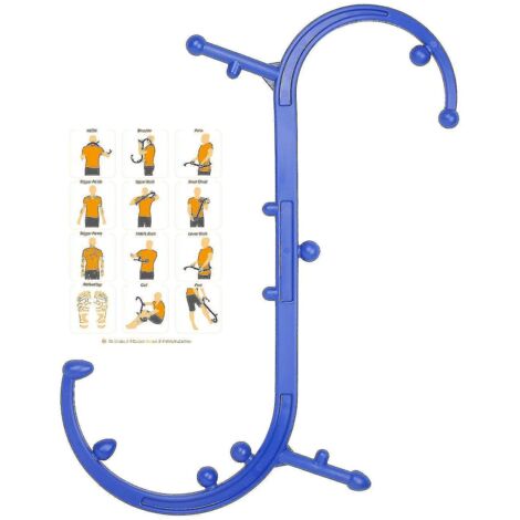 Crea – Masseur Trigger Point ergonomique – Outil de massage pour auto-massage du bas du dos, cou et épaules – 3 masseurs à billes en acier