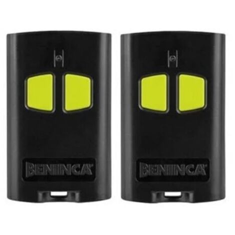 Beninca – Télécommande 2 canaux pour motorisations – Fréquence 433.92 MHz – Compatible avec récepteurs rolling code – Pack de 2 télécommandes