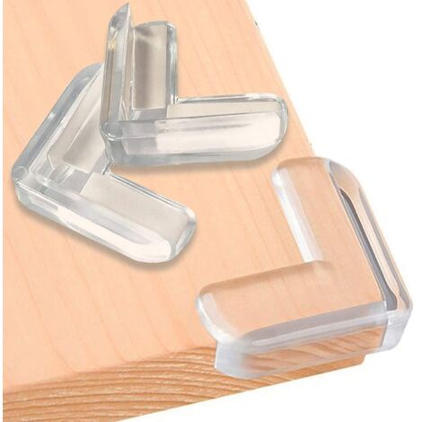 CREA Lot de 12 protecteurs d'angle transparents en forme de L, adhésif haute résistance pour protection des coins de table tranchants, sécurité pour bébé, absorbant les chocs, meubles en maïs