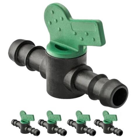 Suinga – Lot de 10 vannes cannelées 16mm – Soupape d'arrêt pour irrigation goutte à goutte – Haute qualité fabriquée en Italie