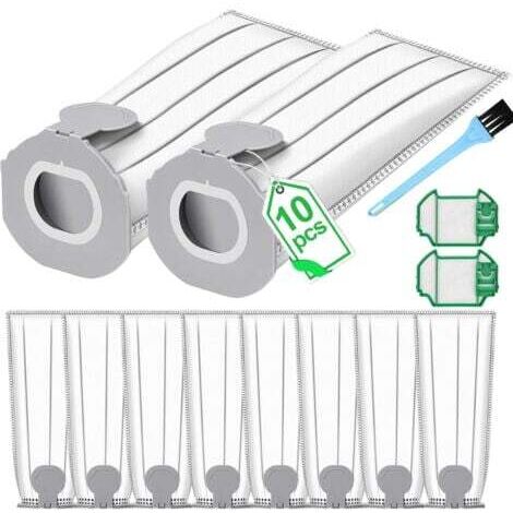 Paryou – Lot de 10 sacs d'aspirateur pour Vorwerk Kobold VK7 et FP7 – Sac à poussière filtrant 4 couches – Installation facile avec fermeture à clapet